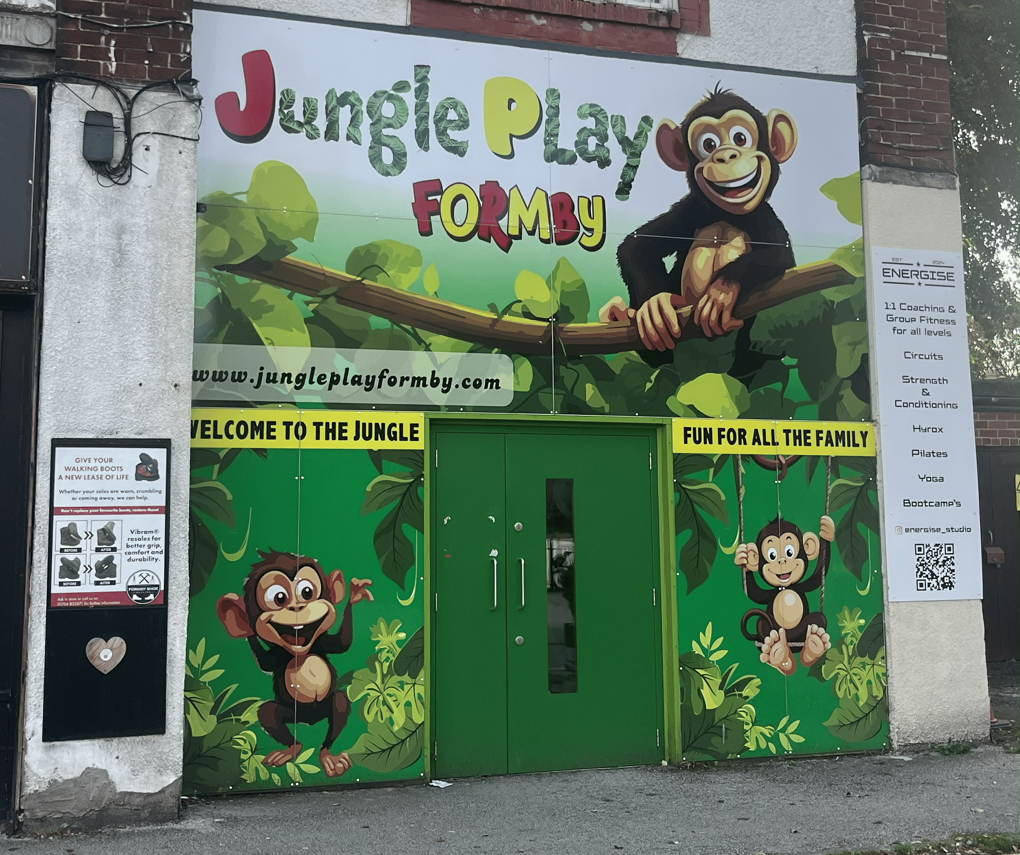 A picture of doors at a kids play centre